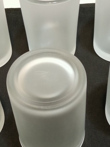 Set 6 bicchieri da succo vintage in vetro smerigliato alti 4" marcati pesanti Crisa Libbey - Foto 4 di 6