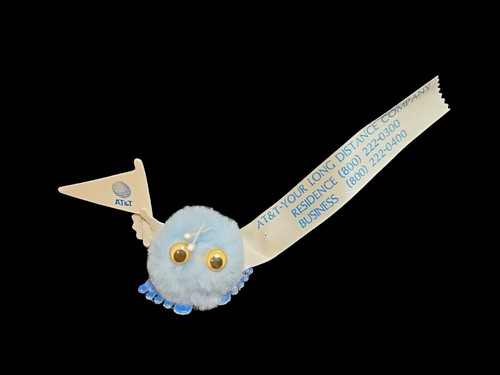 VTG 70-80s AT&T Wuppet Weepul Blue Googly Eye Fuzzy PomPom Telephone Advertising - Picture 2 of 7