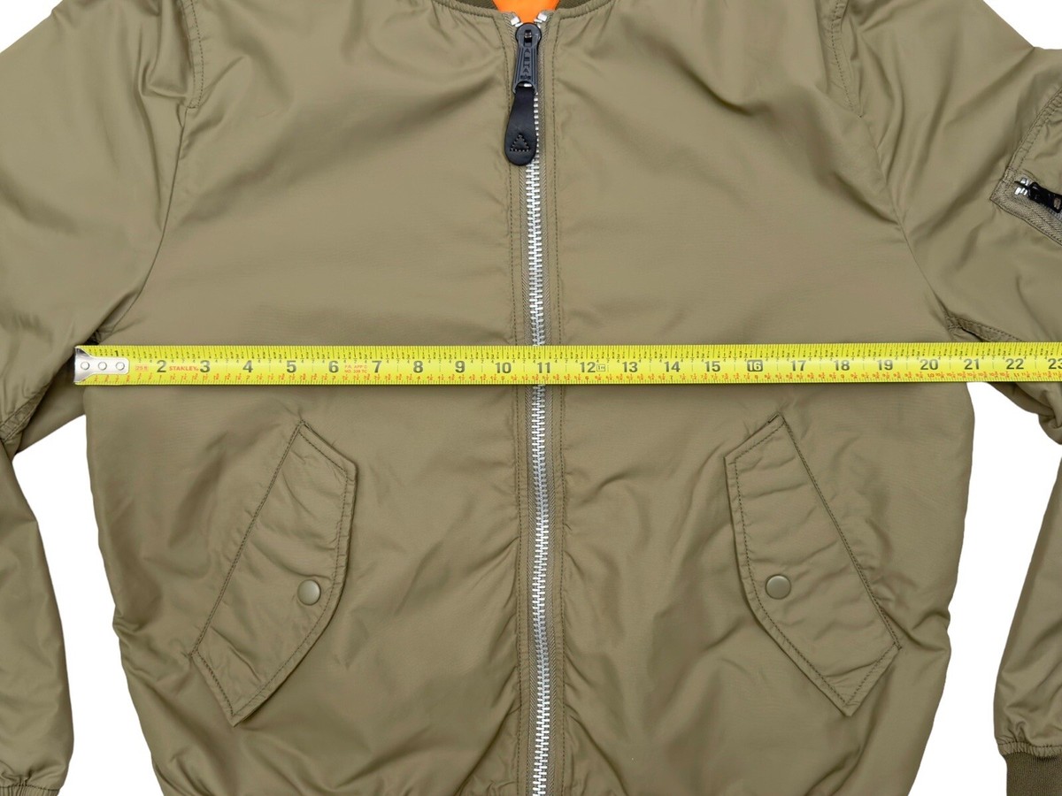 Alpha Industries MA-1 Flight Jacket Size L Olive Orange MIL Alpha Industries MA-1 Flight Jacket Size L Olive Orange MIL