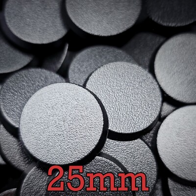 25 mm Runde ABS Kunststoff Basen - Wargaming Miniaturen Basing OBS - Hobby Heaven UK