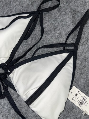 EXPRESS TRIANGLE Bikini Top L SWIM Strappy Sexy - Picture 2 of 4