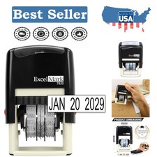 7820 Self-Inking Date Stamp - Reliable Black Ink for Shipping Expiration Dates