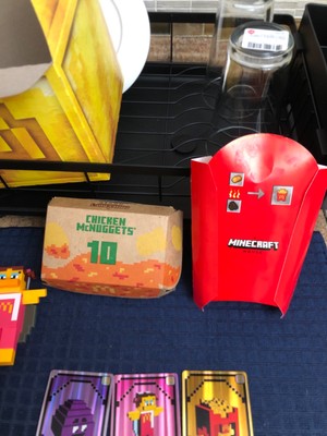 McDonald s 2025 Minecraft movie meal empty set with 3 toys(Grimace egg)USED CODE