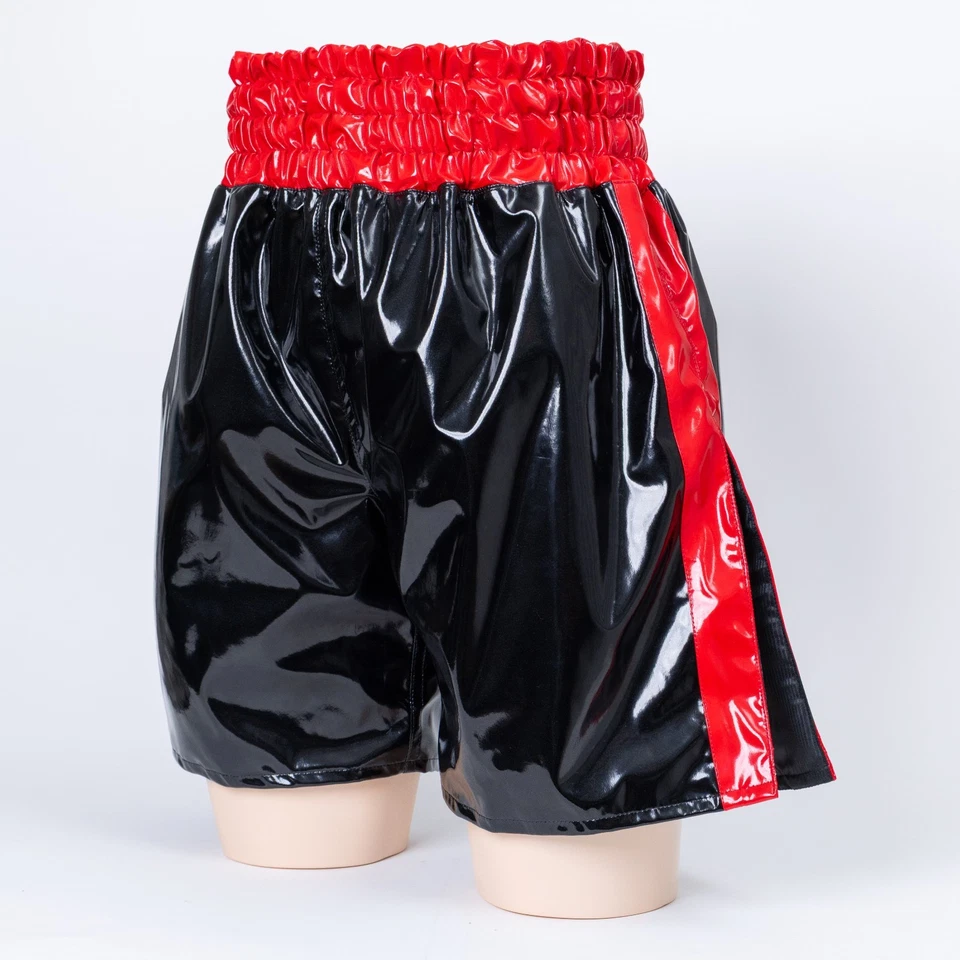PVC Glossy Boxing trunks Black/Red(Men's4Lsize)Made to order in Japan 3XLsize - Image 2 of 4