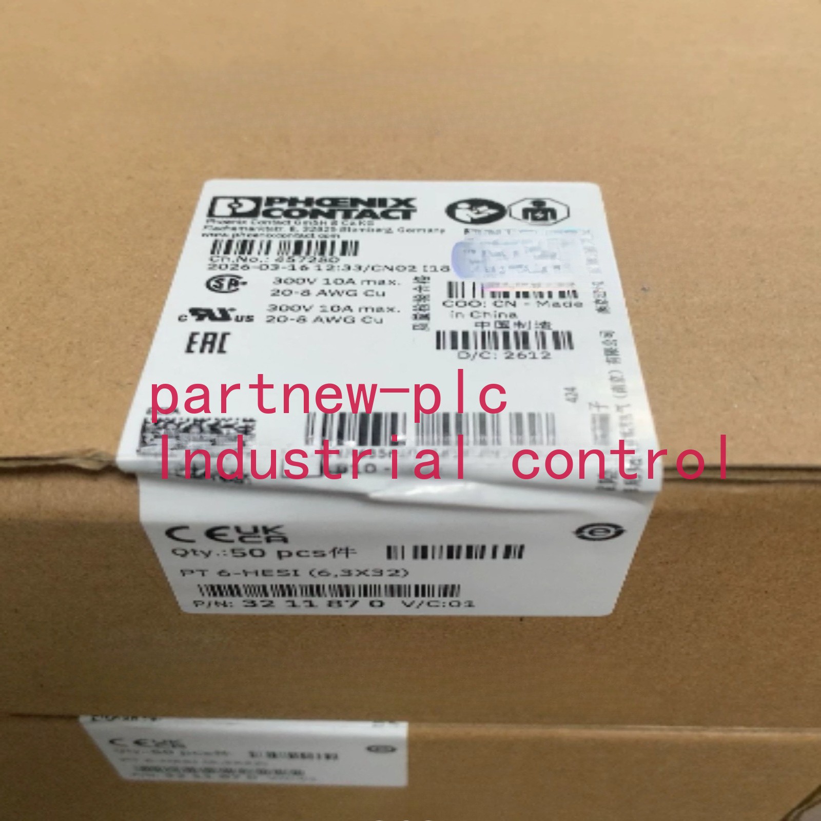 50PCS/box NEW Phoenix Contact 3211870 fuse terminal block PT 6-HESI (6,3X32)