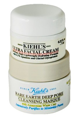 Kiehl's Rare Earth Deep Pore Cleansing Masque 0.5oz & Ultra Facial Cream .25 Oz