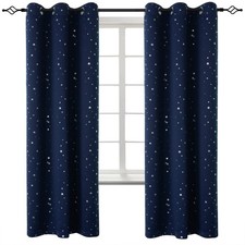 Blackout Curtains for Boys Bedroom - Grommet Thermal Insulated Silver Star Pr...