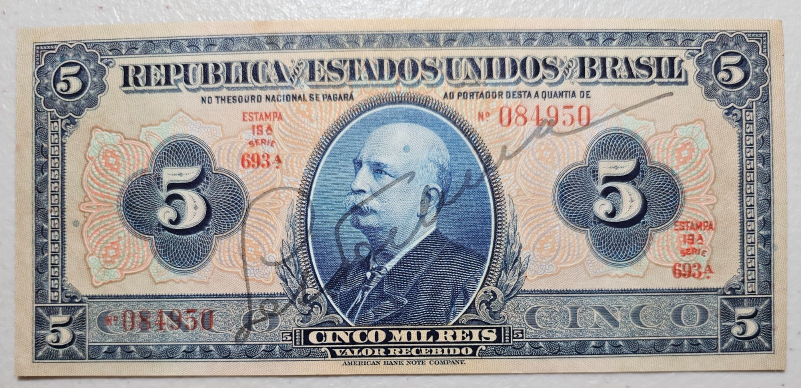 Brazil 5 Mil Reis, Estampa 19A (1925)