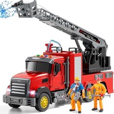 Fire Truck Toy with Sound  Light - 2pcs Firefighter  Water Sprinkler with W...