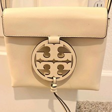 Tory Burch Miller Crossbody Leather Bag Off White Cream Cutout Shoulder Bag