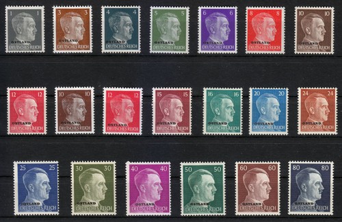 Ostland OCCUPATION STAMPS MNH 1941 Mi 1-20 Adolf Hitler overprinted set ** - Picture 1 of 2