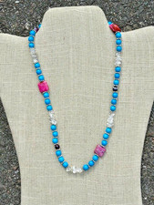 colorful turquoise necklace 19"