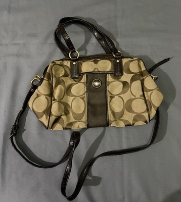 COACH Signature Satchel Bag F24364 Khaki Authentic | eBay