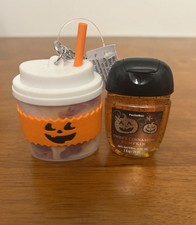 Bath Body Works Pocketbac Holder Anti Bacterial Gel Pumpkin Coffee Cup Latte