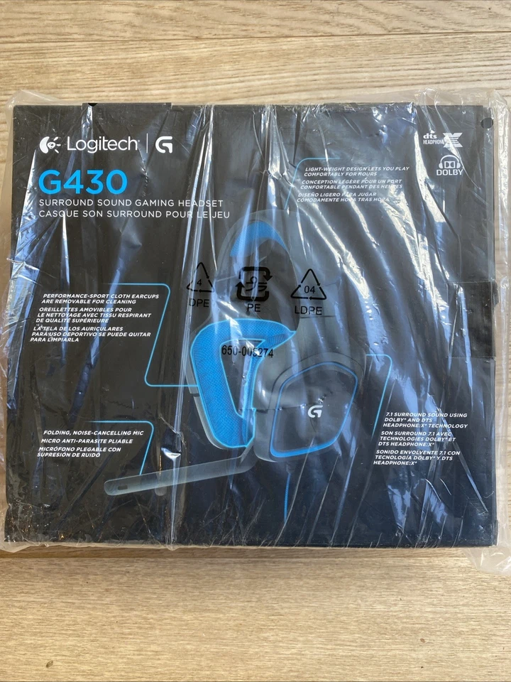 Logitech G430 Black/Blue Over the Ear Gaming Headset - Image 3 of 4