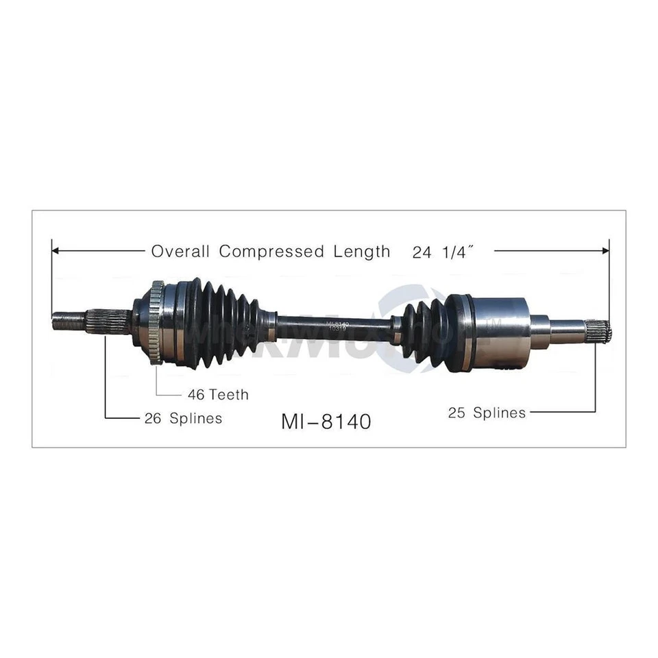 Front CV Axle Shaft fits Chrysler Sebring 2.4L 2001 2002 2003 2004 2005 2006 - Image 2 of 3