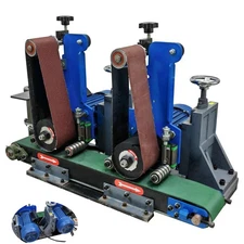 INTBUYING® 220V Single-phase Dual-head Flat Polishing Machine Deburring Machine