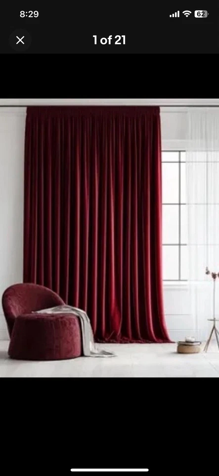 Hardware de restauración cortinas/cortinas de terciopelo vintage cada 50 x 84 par de cayena Foto 2 de 4