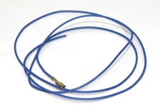 22 AWG stranded button hook up wire with .187 quick connect, 3 feet, Blue, Mame