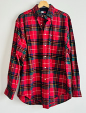 Tommy Hilfiger Men's M Red/Green/Blue Plaid Flannel Button-Up Long Sleeve