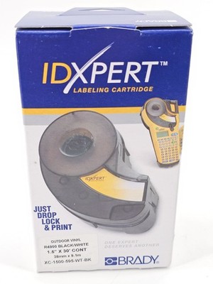 BRADY XC-1500-595-WT-BK Label Tape Cartridge Outdoor Vinyl 1.5 R4900 Black/White