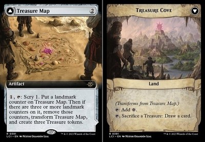1x Treasure Map // Treasure Cove - Extended Art MTG - The Lost Caverns of Ixalan