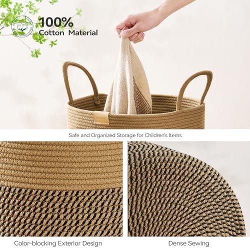Laundry Hamper 95L,Large Laundry Basket for 95L/25.1Gal Dark&Brown - Picture 6 of 7