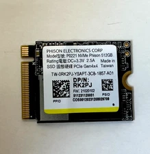 NEW PHISON - 512GB - M.2 2230 PCIe Gen4 x4 NVMe SSD - P0221