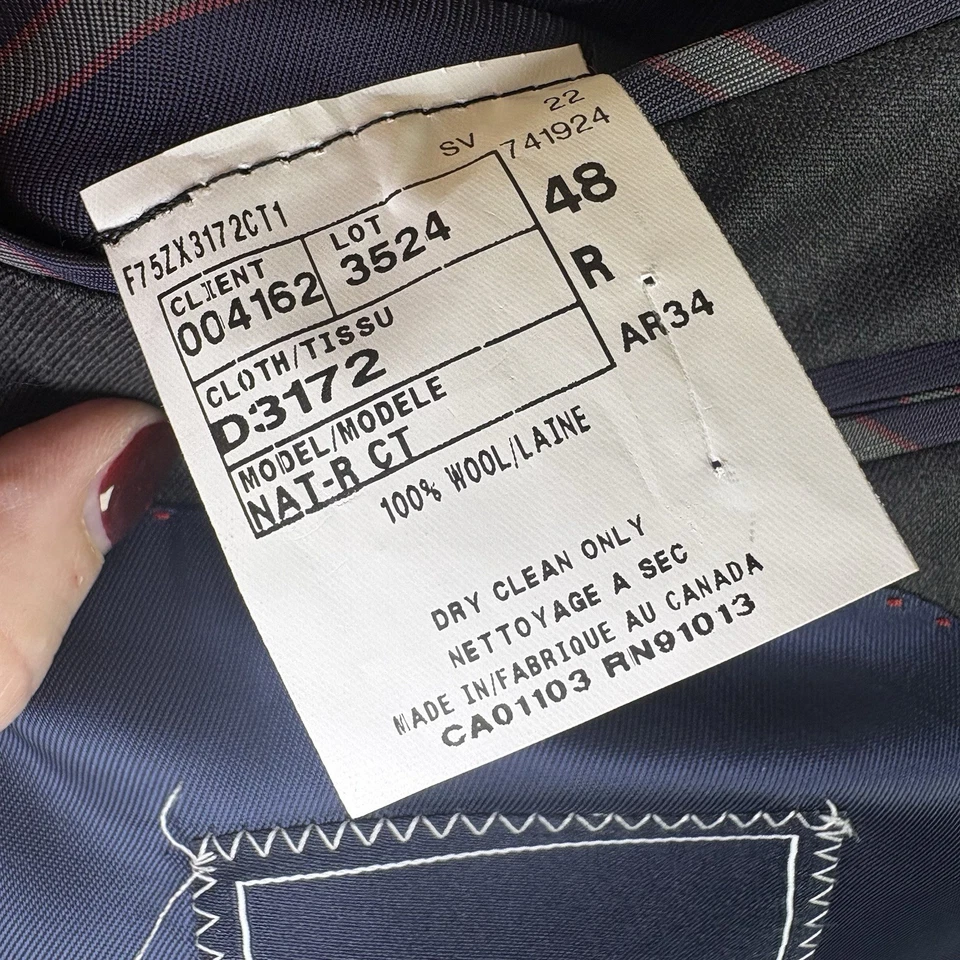 Daniel Cremieux Ing Loro Piana Special Selection Blazer  Suit Coat Mens Size 48R - Image 3 of 4