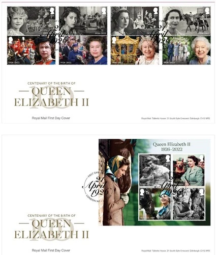 GB 2026 QEII BIRTH CENTENARY First Day Covers Pair London W1 postmark 21/04/2026