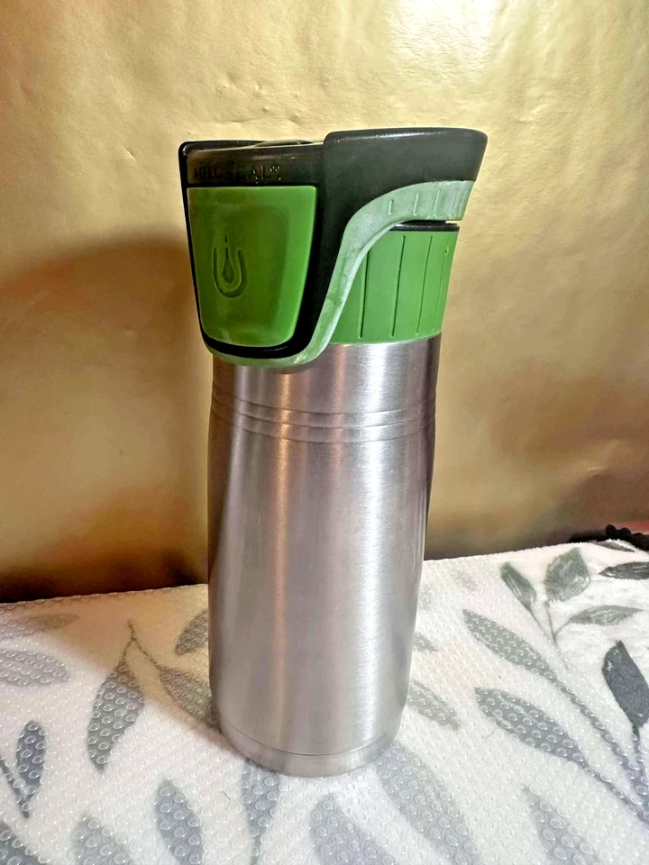 Tazas de viaje deportivas de acero inoxidable Contigo AUTOSEAL - verde a prueba de fugas 14 oz Foto 4 de 4