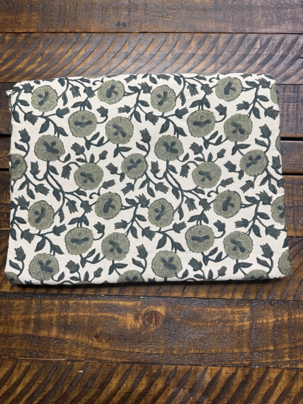 West Elm One (1) Laney Floral Cotton Curtain 48x96 Elm- Open Box !