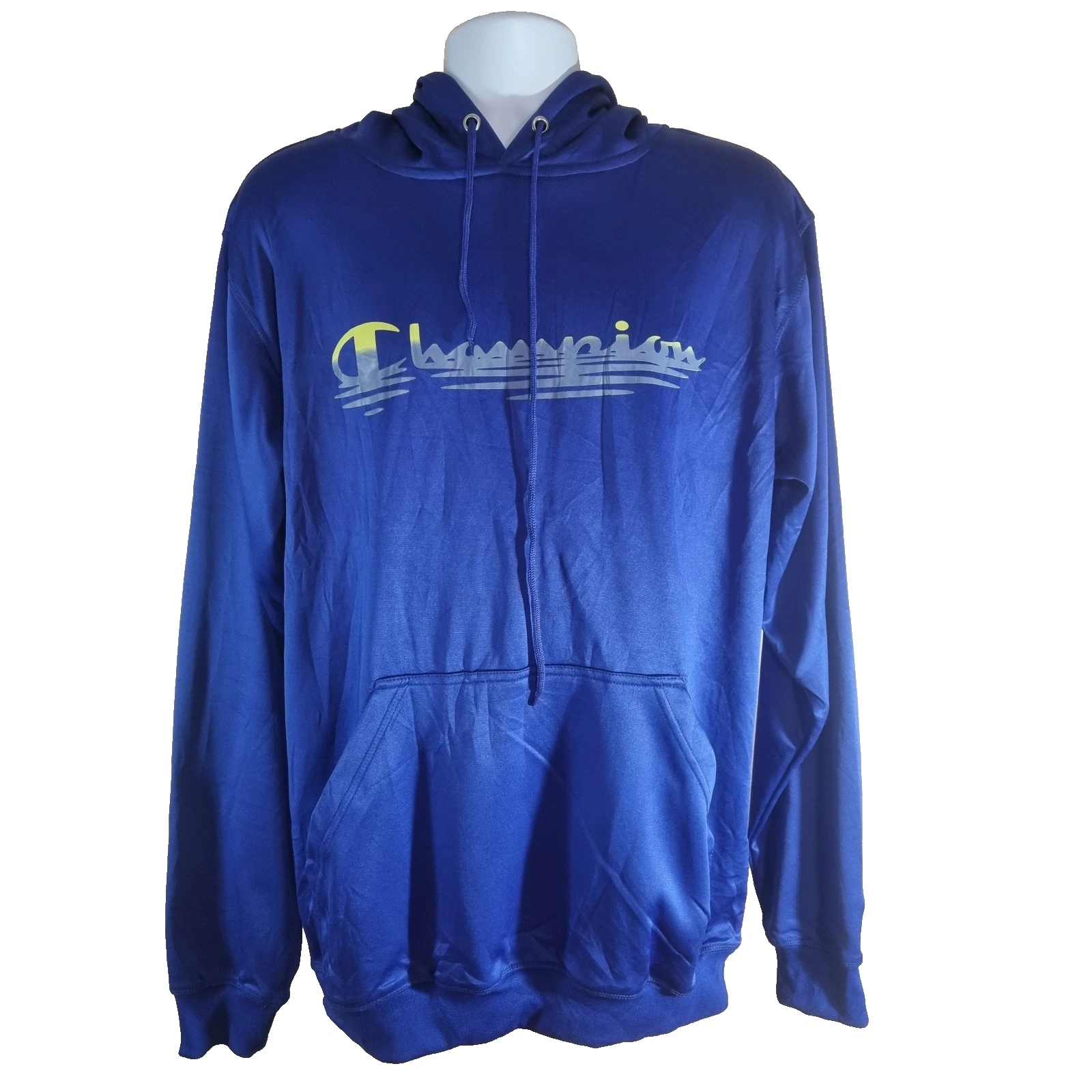 Champion Blue Hoodie Men's LT Long Sleeve Drawstring Sports Casual Classic