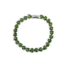 The Skyline Collection May Birthstone Simulated Emerald Heart Tennis Bracelet