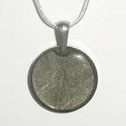 Muonionalusta Meteorite Pendant with 20 Inch Silver Chain Necklace and COA