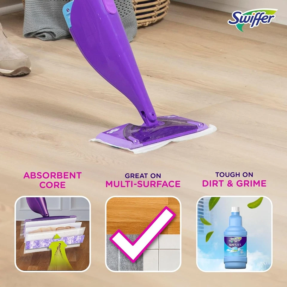 Limpador de piso Swiffer WetJet refis esfregão 24 unidades sem perfume multi superfície - Imagem 2 de 4