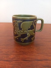 Vintage Hornsea Pottery Green Welsh Dragon Mug  1973 John Clappison