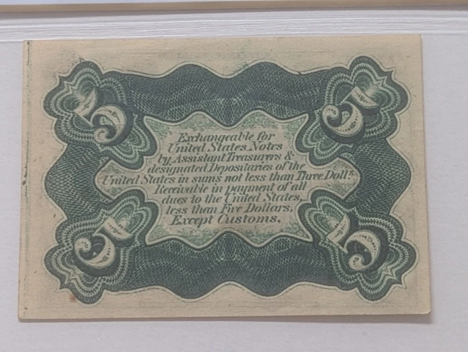 5C Five Cent Third Issue Fractional Currency Note PCGS Graded 62 Uncirculated - Image 4 of 4