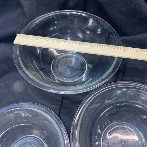Set of 3 Pyrex 322-323-325Corning,Clear Glass Nesting BowlsOven/Microwave - Picture 5 of 6