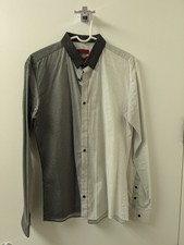 Hugo Boss Slim Fit Button Up Shirt Men's Size Medium Gradient Pattern RARE
