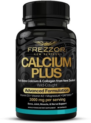FREZZOR Calcium Plus UAF1000 New Zealand Calcium Magnesium Bone Support 90 Caps