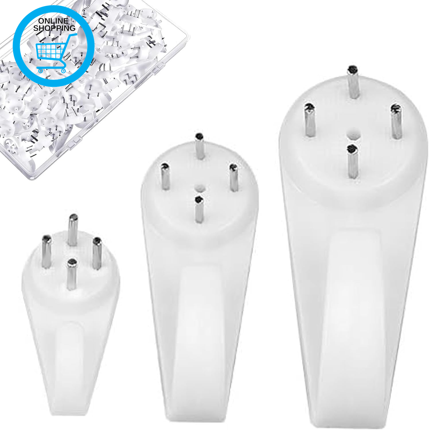 60Pcs Non-Trace Picture Hooks for Hard Wall, Picture Hanging Kit for Picture Fra