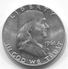 1961  FRANKLIN HALF DOLLAR-90% SILVER- LOT # 305