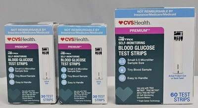 CVS Premium True Metrix Diabetic Test Strips 120ct (1x60 / 2x30) Exp 7/2026+