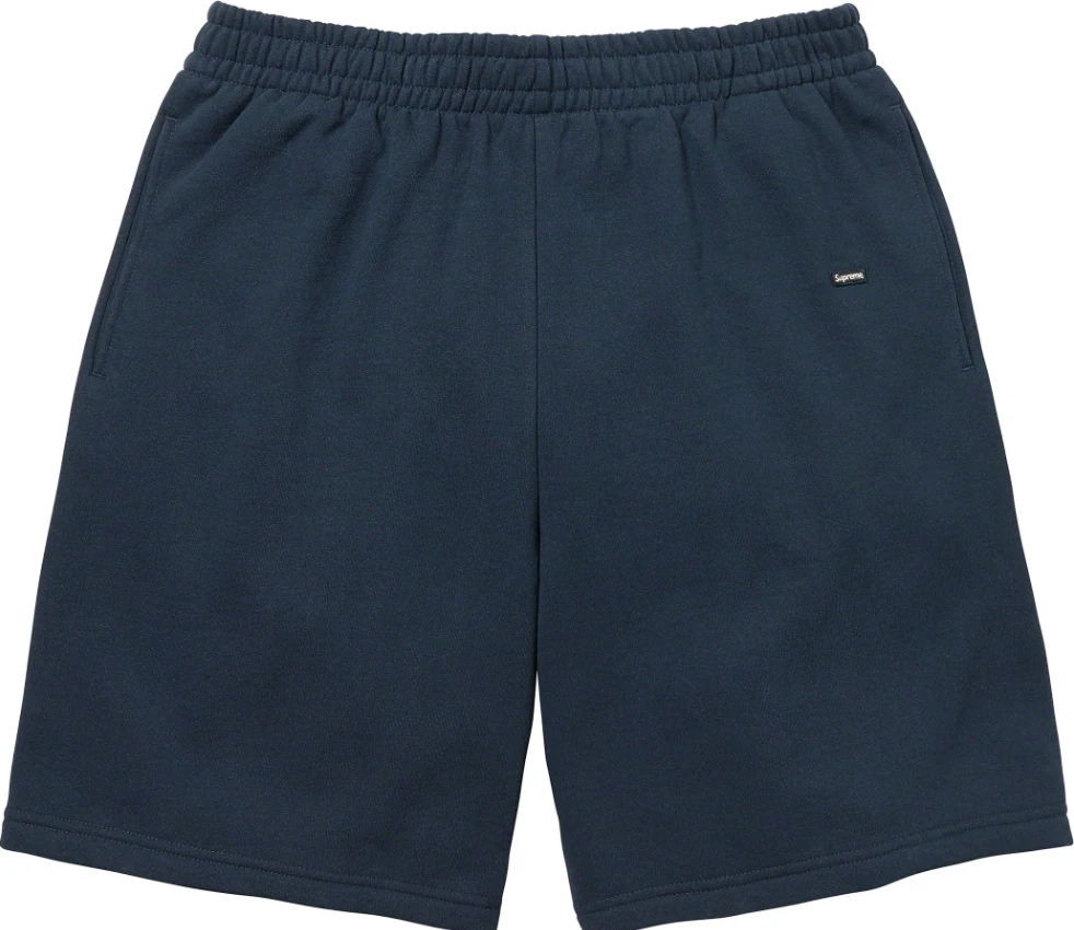 Supreme FW23 petite boîte logo sweat short bleu marine taille Medium