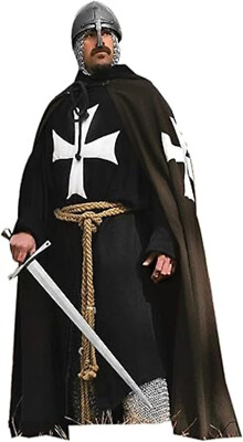 Handmade Medieval Hospitaller Knight Tunic Cotton Tabard Halloween
