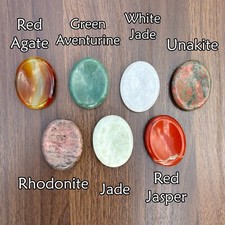 NATURAL CRYSTAL Worry Stone Palm Stone 45mm Polished Thumb Stone 40+ Varieties