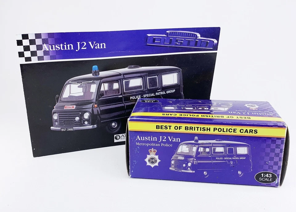 ATLAS EDITIONS, BEST OF BRITISH POLICE CARS, BLACK AUSTIN J2 VAN WITH PAMPHLET - Image 4 of 4