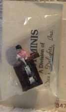 dollhouse miniatures 1:48 quarter scale NOS Broom Maker Painted Metal Vintage