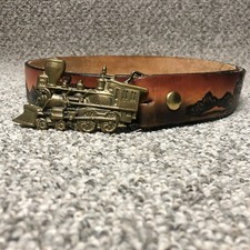 Vintage Baron Belt Locomotive Train Engine 6101 Solid Brass Belt Buckle 1978